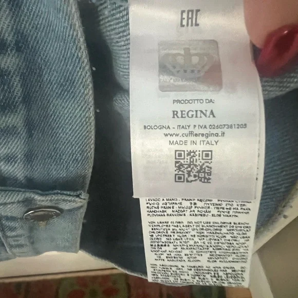NWT Regina Denim Jacket with Crochet Sleeves